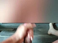 Solo play in bathroom with big black cock slapping and penetrating