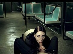 beautiful stranger sucked me in the train, feeling so taboo and exciting with sloppy teen action