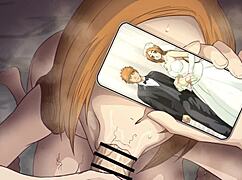 Blonde slut inoue orihime uses condom