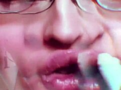 The nude goddess chick with lipstick and glasses makes you incredibly hot.