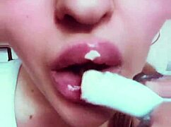 The nude goddess chick with lipstick and glasses makes you incredibly hot.