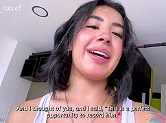 latina girl fingers herself to orgasm, getting creamy at best friend's house