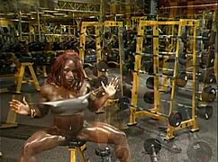 desiree ellis shows off her muscular ebony physique