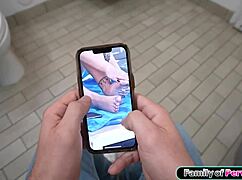 petite stepsis gives footjob