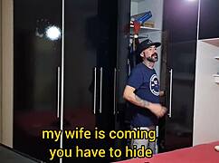 Blindfolded wife prank with friend