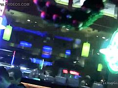 Euro teen 18+ gives double blowjob in threesome.