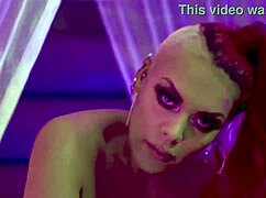 Busty curvy redhead tempts with her smoking hot body close up