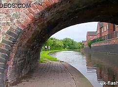 Chubby british amateur flashing in public for exhibitionist fun