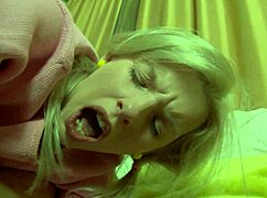 Fucking Shaved Pussy of Bent-Over Blonde Teen!