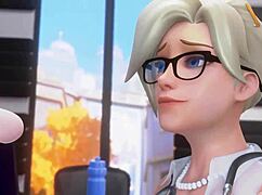 mercy gives an amazing blowjob sucking like a pro