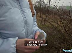 Public agent babe takes his big cock deep after losing the game