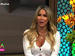 aylin mujica shows off marked nipples in tight miniskirt