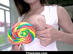Little Asian Girl's Horny Appetite Satisfied With Big Sperm Load
