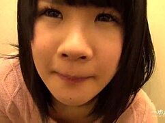 Japanese teen Aimi Ooya gets fingered and creampied in toilet stall.