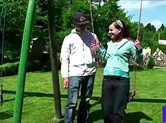 Jili and sem share their first time public outdoor dorm video with natural tits flashing.