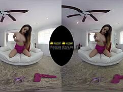 Mila Marx feels intense pleasure rubbing her pussy with a magic wand in ultra 4k vr