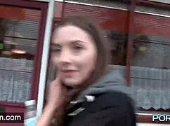 PornXN Skinny Leyla Flashes Shaved Body in Public with Bold Moves