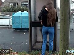 PornXN Skinny Leyla Flashes Shaved Body in Public with Bold Moves