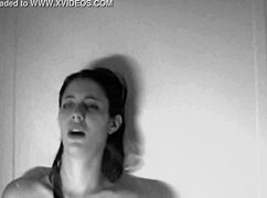 Feeling intense emotions in the shower as the brunette psycho girl bathes.