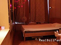 fuck doll takes big cock in ass for first time, creampie pov fetish sex.