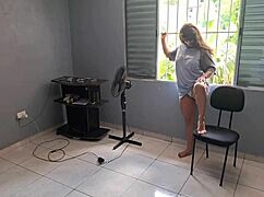 Caught My Neighbor Watching So I Flashed And Played With My Pussy 😈