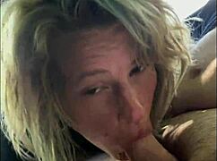 streetwalker gives a bbbj spits it out on his dick then sucks it off again