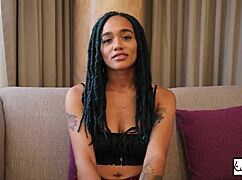 does agile king noir bind the milf's big pussy lips and lick her wet clit with big cock?