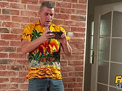 In fake hostel, husband sends thick juicy milf wife to fuck student in dorm