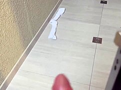 Spying on stepdaughter in shower, I eat her trimmed pussy until orgasm.