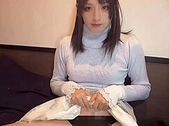 This cute ladyboy quietly masturbates in her room 😊