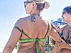 me and my slutty friend fuck on the beach for everyone to see