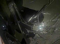 a pretty fat mommy flashes her ass in pantyhose outdoors, getting worshiped.