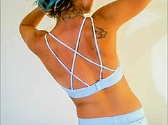 blue juls teasing with tattooed body