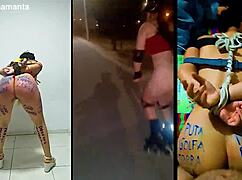 Ejercitando a la zorra Samanta con bondage y humiliation!