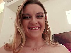 Big booty blonde Ivy Mayhem's first double penetration