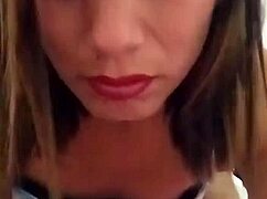 Transsexual girl moans during anal assfucking.