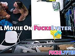 aria banks stuffing bra at work, shy teen deepthroating