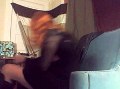 Sexy Red Headed Tranny Ms Head Swallows Her 8 Vibrating Dildo