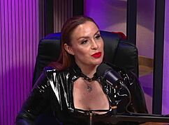 I am the redhead milf queen domme, shaking my ass in bisexual lesbian striptease with ripped clothes