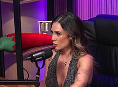 I am the redhead milf queen domme, shaking my ass in bisexual lesbian striptease with ripped clothes