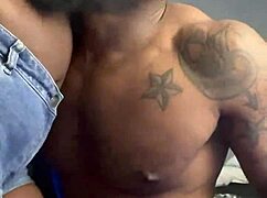 Aggressive titty sucking on big black cock