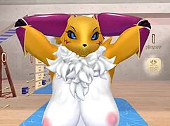 Renamon's Sensual Workout Music Video with Stretching