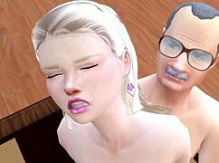 Old men fuck cute teen bent over