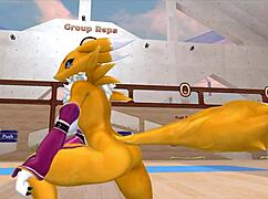 Renamon's Sensual Workout Music Video with Stretching