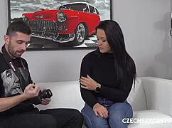 Exquisite brunette, want a blowjob during casting?