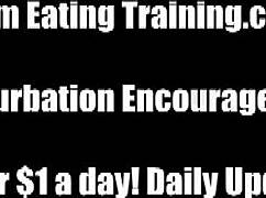 Slave eats cum for curious roommates