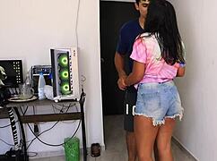 Horny guy fucks beautiful blonde girl