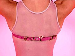 mariemur tries on lingerie, bound in latex chains suggestively