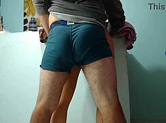 I rub my dick on her pussy 😏 before fucking her curvy ass hard