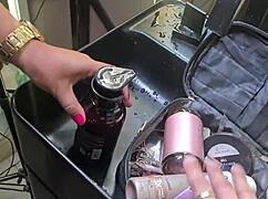 Blonde Swinger Swallows Cum Backstage Boldly